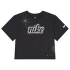 Girls Black Logo T-Shirt, 1, hi-res