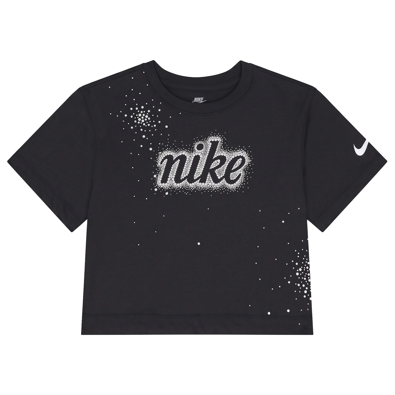 Girls Black Logo T-Shirt, 1, hi-res