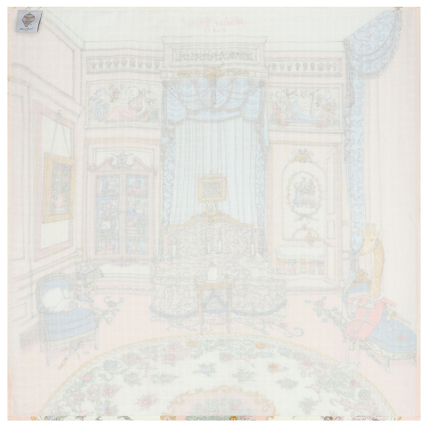 Baby Girls Pink French Bedroom Swaddle Carré Blanket, 1, hi-res