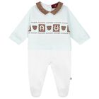 Baby Boys Blue & White Babygrow Set, 1, hi-res