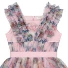 Girls Pink Floral Tulle Dress, 1, hi-res