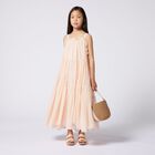 Girls Pink & Beige Straw Handbag, 1, hi-res