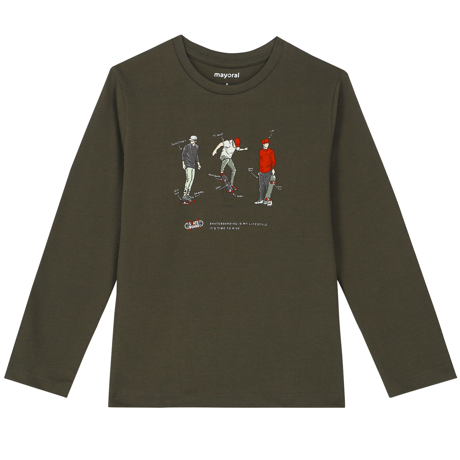 Boys Khaki & Ivory Skate Long Sleeve Top ( 2-Pack ), 2, hi-res