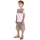 Boys White Logo Zig Zag T-Shirt, 1, hi-res