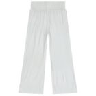 Girls Silver Plissé Logo Trousers, 1, hi-res