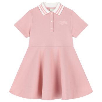 Girls Pink Logo Polo Dress