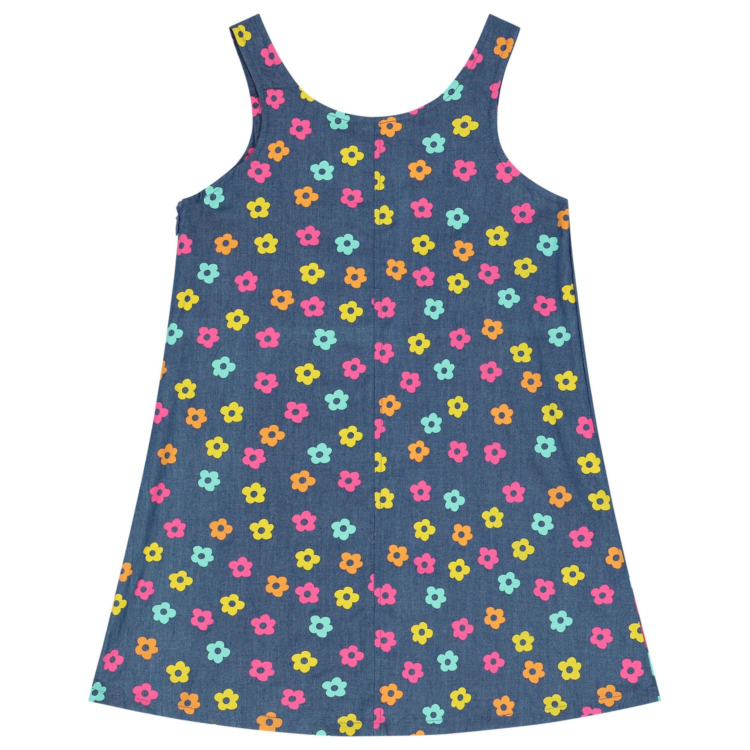 Girls Denim Logo Dress, 1, hi-res