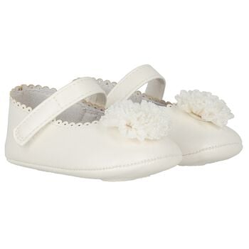 Baby Girls Ivory Leather Pre Walker Shoes