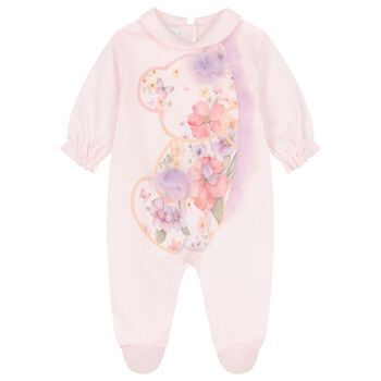 Baby Girls Pink Floral Babygrow