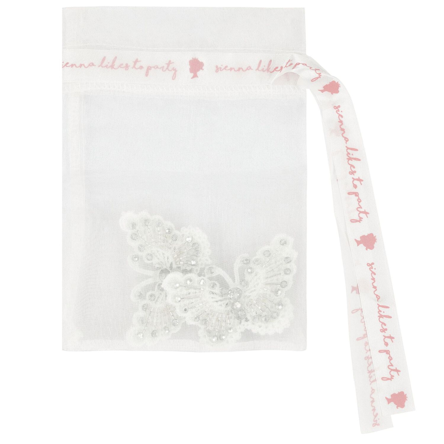 Girls White & Silver Butterfly Hair Clip, 3, hi-res image number null
