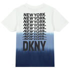Boys White & Blue Dip-Dye T-Shirt, 1, hi-res