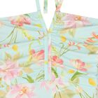 Girls Blue Floral Swimsuit, 1, hi-res