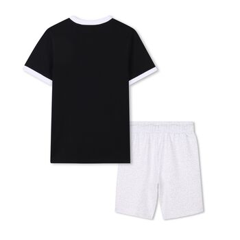 Boys Black & Grey Shorts Set
