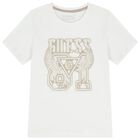 Boys White Logo T-Shirt, 1, hi-res