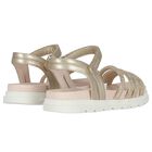 Girls Ivory & Gold Sandals, 1, hi-res
