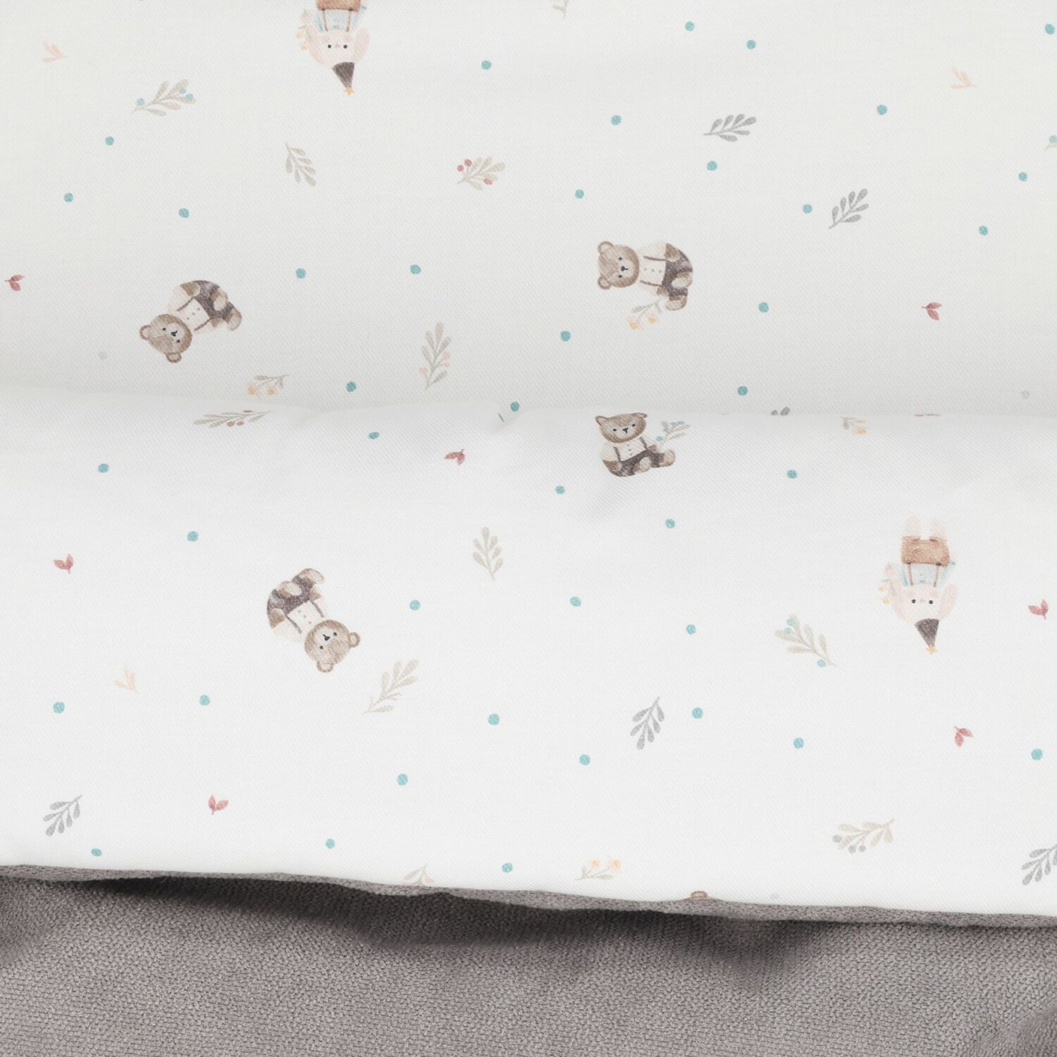 Ivory & Grey Teddy Bear Baby Nest , 1, hi-res