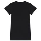 Girls Black Logo Dress, 1, hi-res