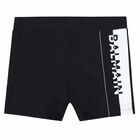 Black & White Logo Swim Shorts, 1, hi-res