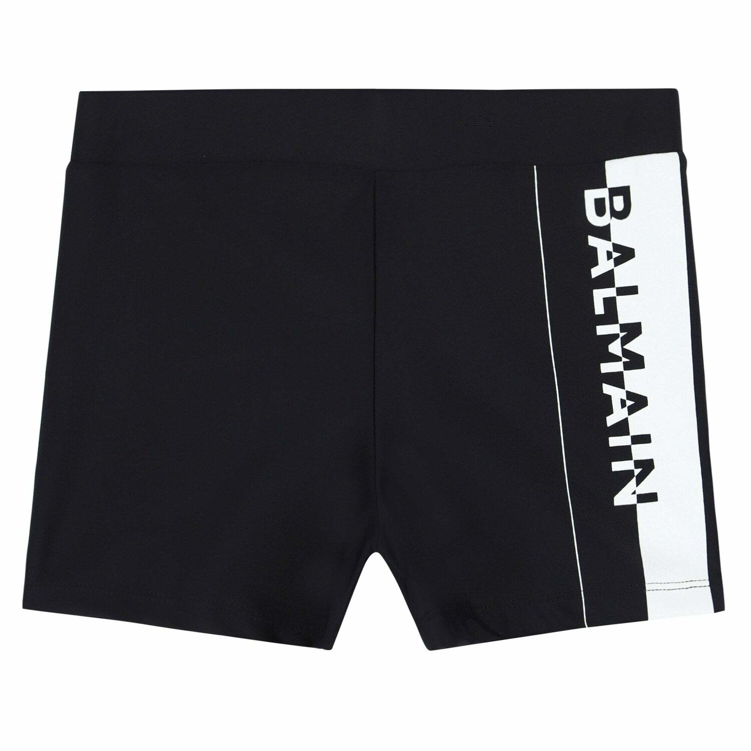 Black & White Logo Swim Shorts, 1, hi-res