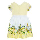 Girls Yellow & White Floral Dress, 1, hi-res
