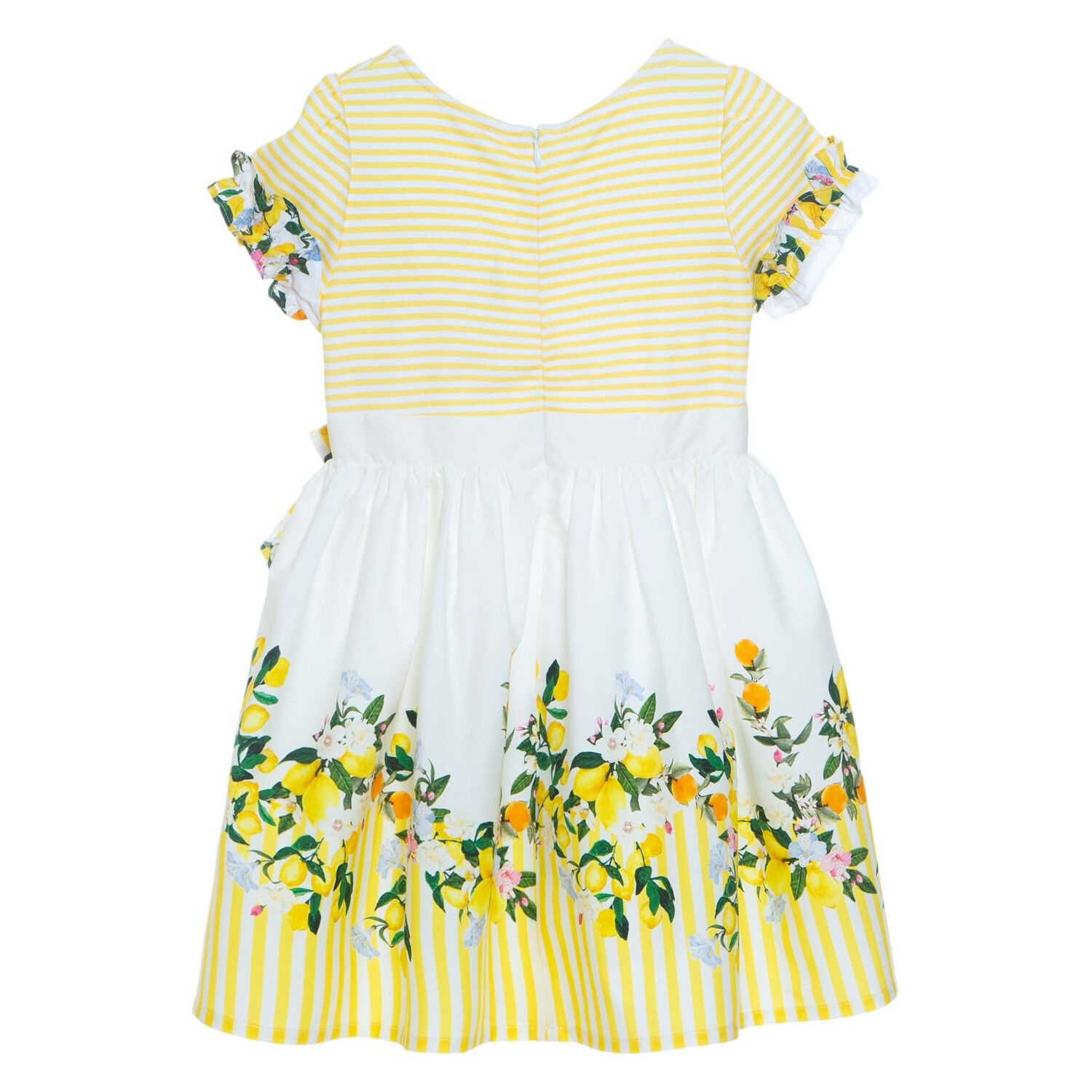 Girls Yellow & White Floral Dress, 1, hi-res image number null
