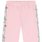 Girls Pink Floral Joggers , 1, hi-res