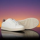 Girls White & Rose Gold Logo Trainers, 1, hi-res