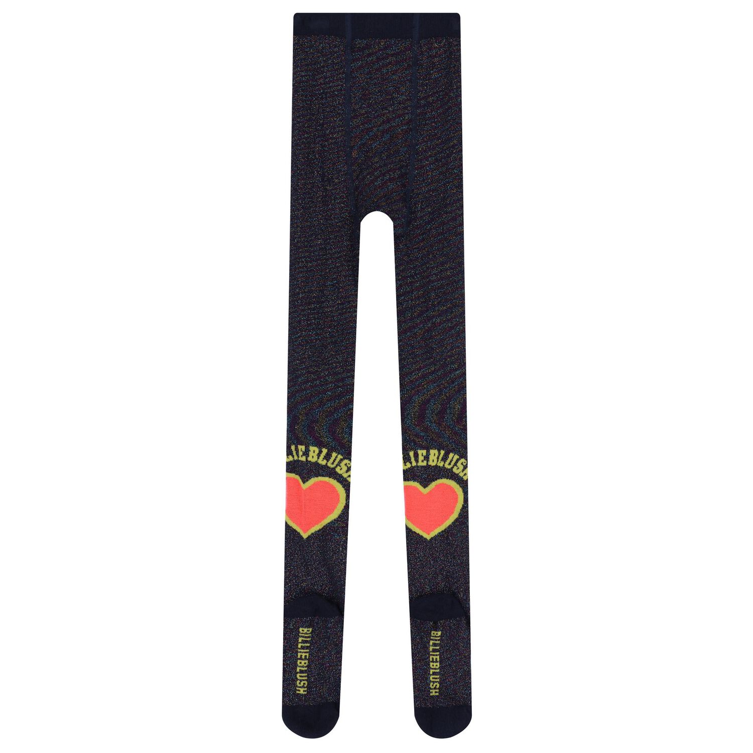 Girls Navy Blue Logo Heart Tights, 1, hi-res image number null