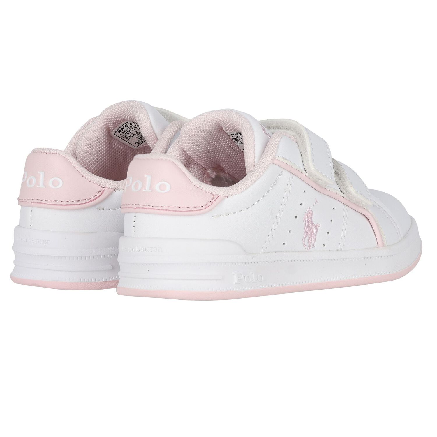 Younger Girls White Logo Trainers, 1, hi-res