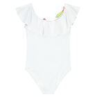 Girls White & Rainbow Petal Swimsuit, 1, hi-res