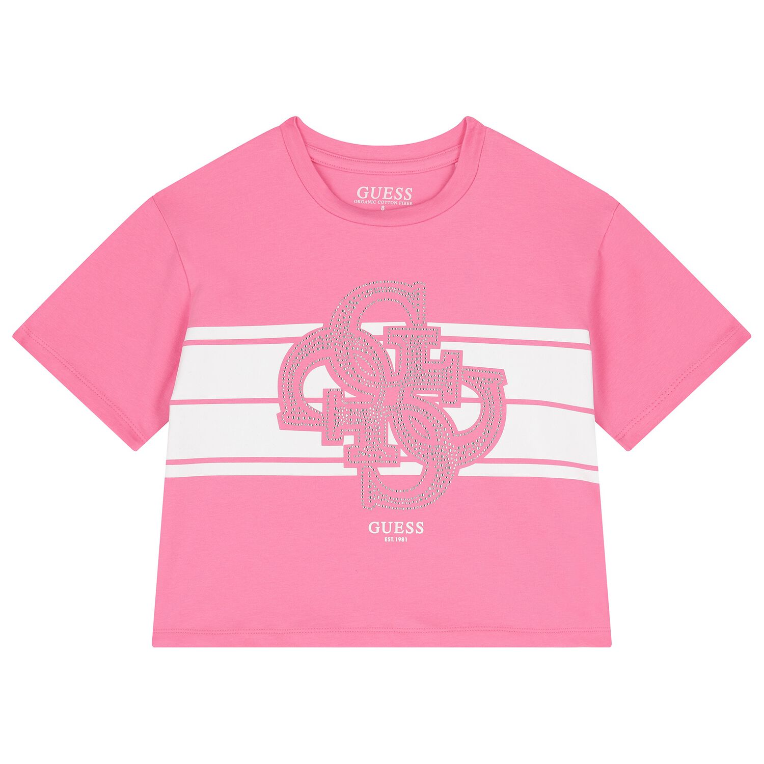 Girls Pink Embellished Logo T-Shirt, 1, hi-res image number null