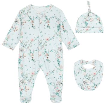 Baby Girls Mint Floral Babygrow Set