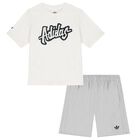 Boys White & Grey Shorts Set, 1, hi-res