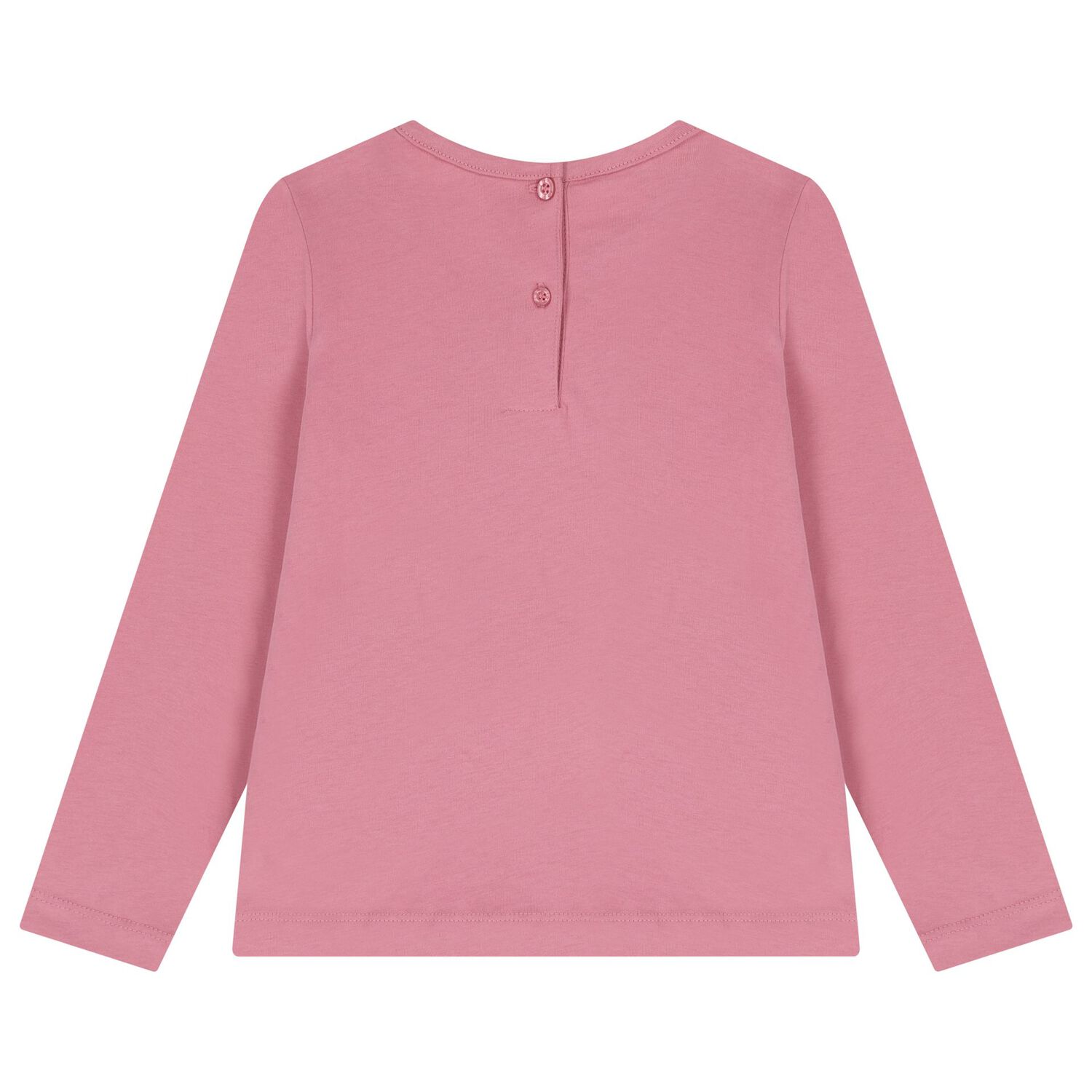 Girls Pink Bow Long Sleeve Top, 2, hi-res