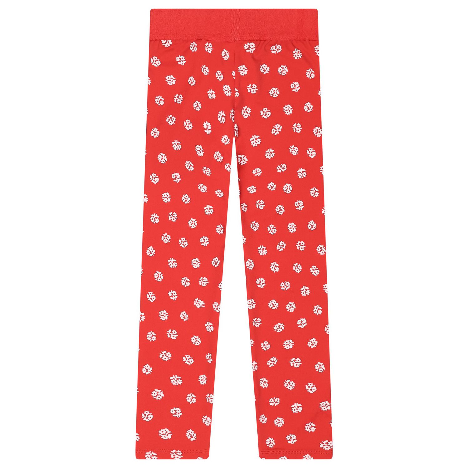 Girls Red Floral Leggings, 1, hi-res