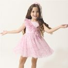 Girls Pink Cherry Blossom Tulle Dress, 1, hi-res