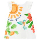 Girls White Ruffled Dress, 3, hi-res