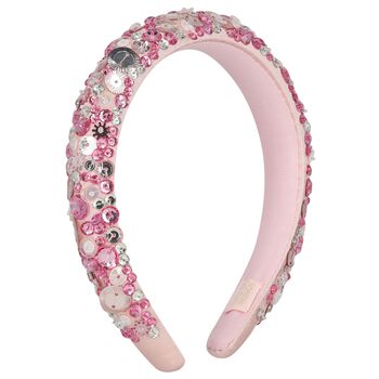 Girls Pink Embellished Headband