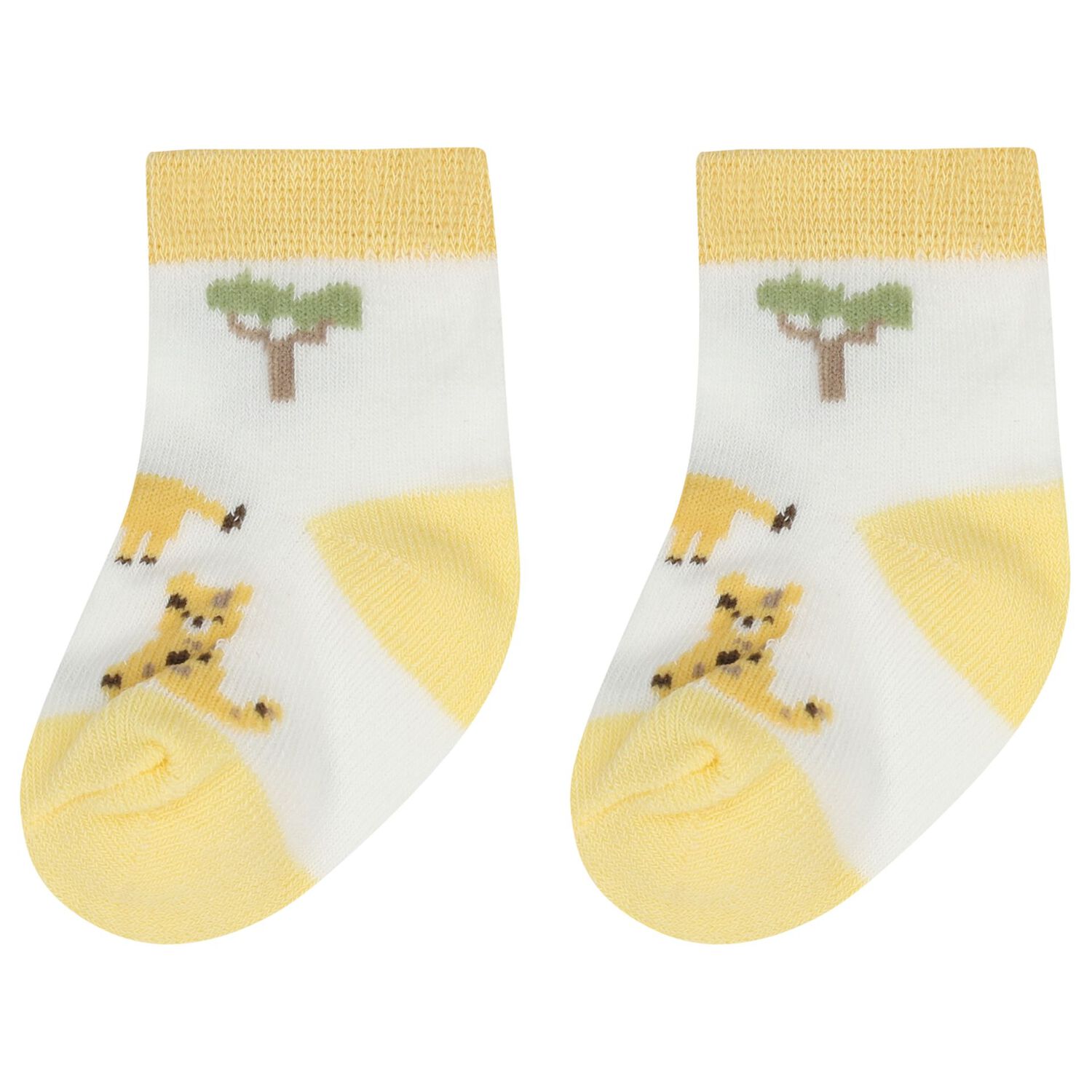 Baby Boys Yellow & White Socks ( 4-Pack ), 2, hi-res