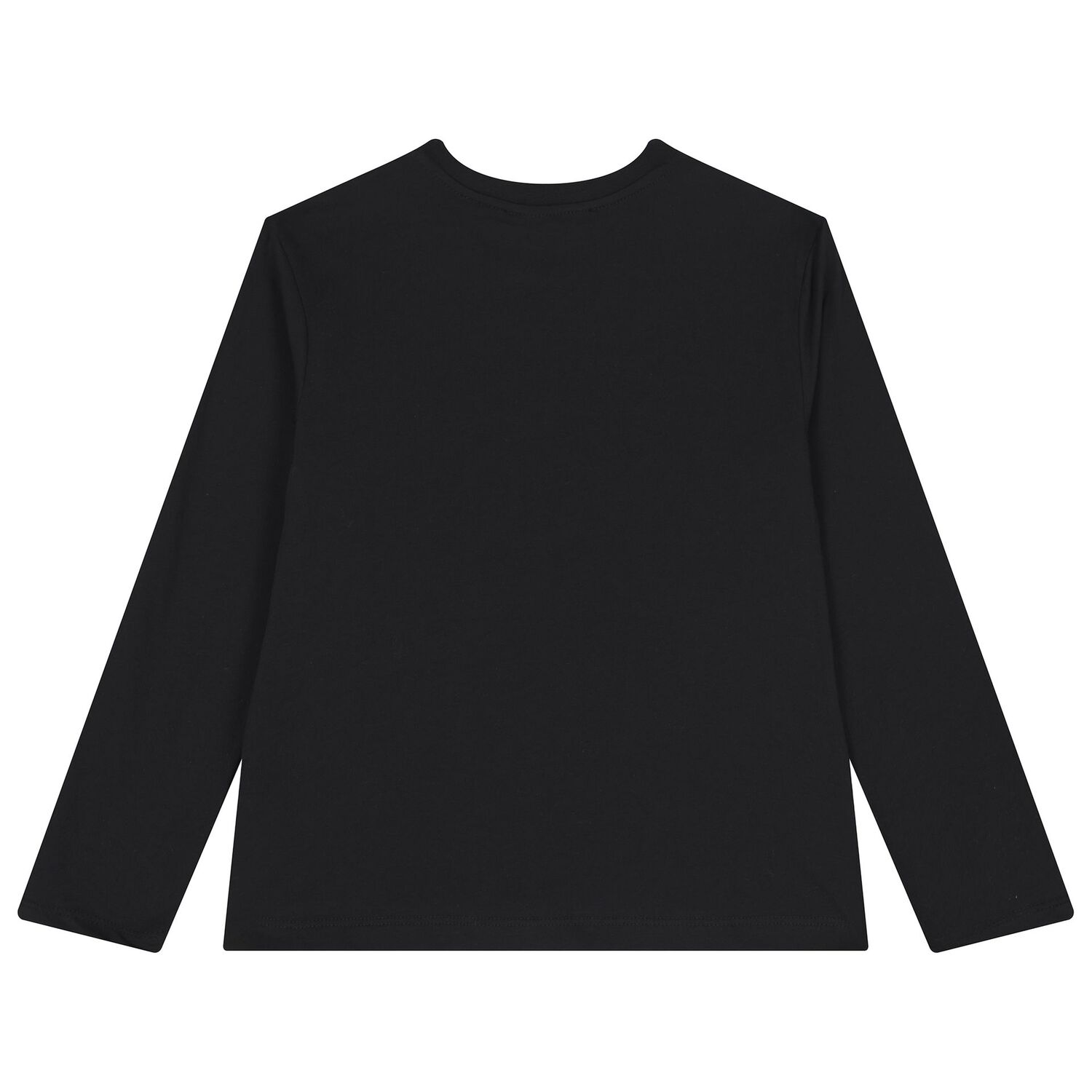 Girls Black Logo Long Sleeve Top, 2, hi-res