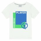 Boys White Logo T-Shirt, 1, hi-res