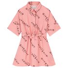 Girls Pink Logo Dress, 1, hi-res
