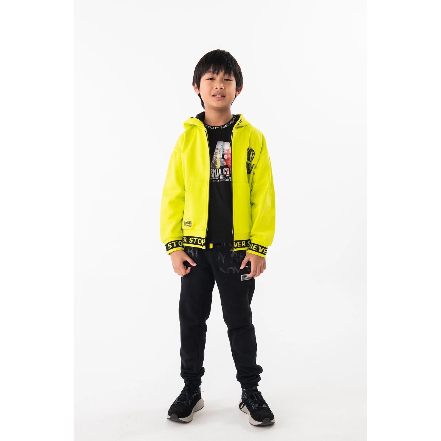 Boys Black Joggers, 1, hi-res