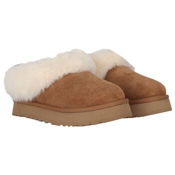 Girls Chestnut Brown Tazzelle Suede Mules
