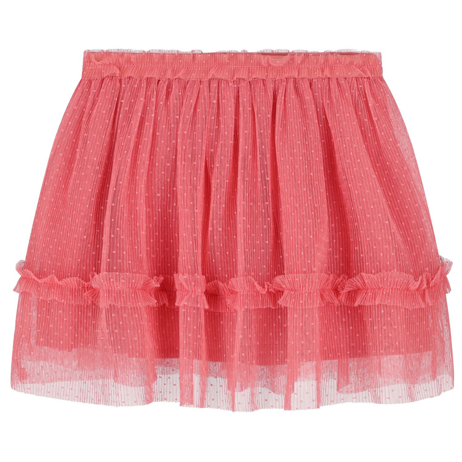 Girls Ivory & Pink Floral Tulle Skirt Set, 3, hi-res