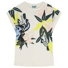 Girls Ivory Elephant Jungle Dress , 1, hi-res