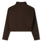 Girls Brown Logo Cardigan, 1, hi-res