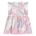 Younger Girls Pink & White Ruffled Iride Dress, 1, hi-res