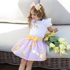 Girls White & Pink Floral Skirt Set, 1, hi-res