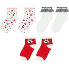 Baby Girls White & Red Socks ( 3-Pack ), 1, hi-res